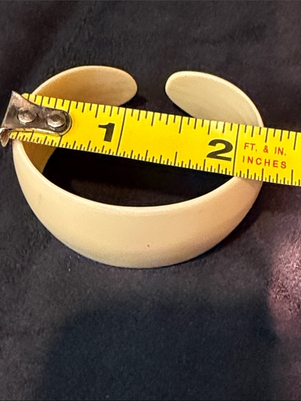 Vintage Wide Cream Cuff Bracelet - Picture 6 of 8